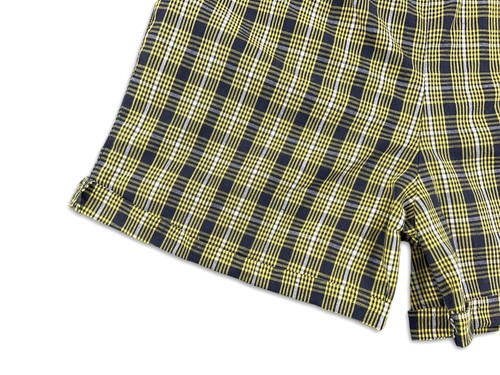 VINTAGE SHIRE-TEX SIDE ZIP HIGH WAISTED SHORTS 40S 50S YELLOW PLAID 22" - Picture 6 of 11