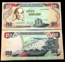 Jamaica 50 Dollars 2004 Banknote World Paper Money UNC Currency Bill Note