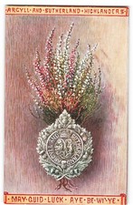 Argyll Sutherland Highlanders Tuck Scots Wha Hae Badges Military Postcard
