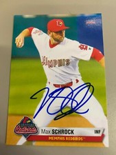 Max Schrock 2019 Signed Memphis Red Birds Team Card