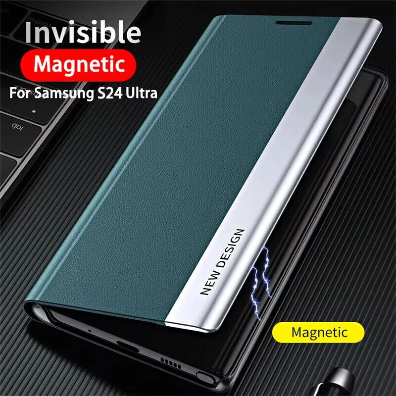 Capa flip de couro luxuosa para telefone Samsung Galaxy - Capa suporte - Imagem 2 de 4