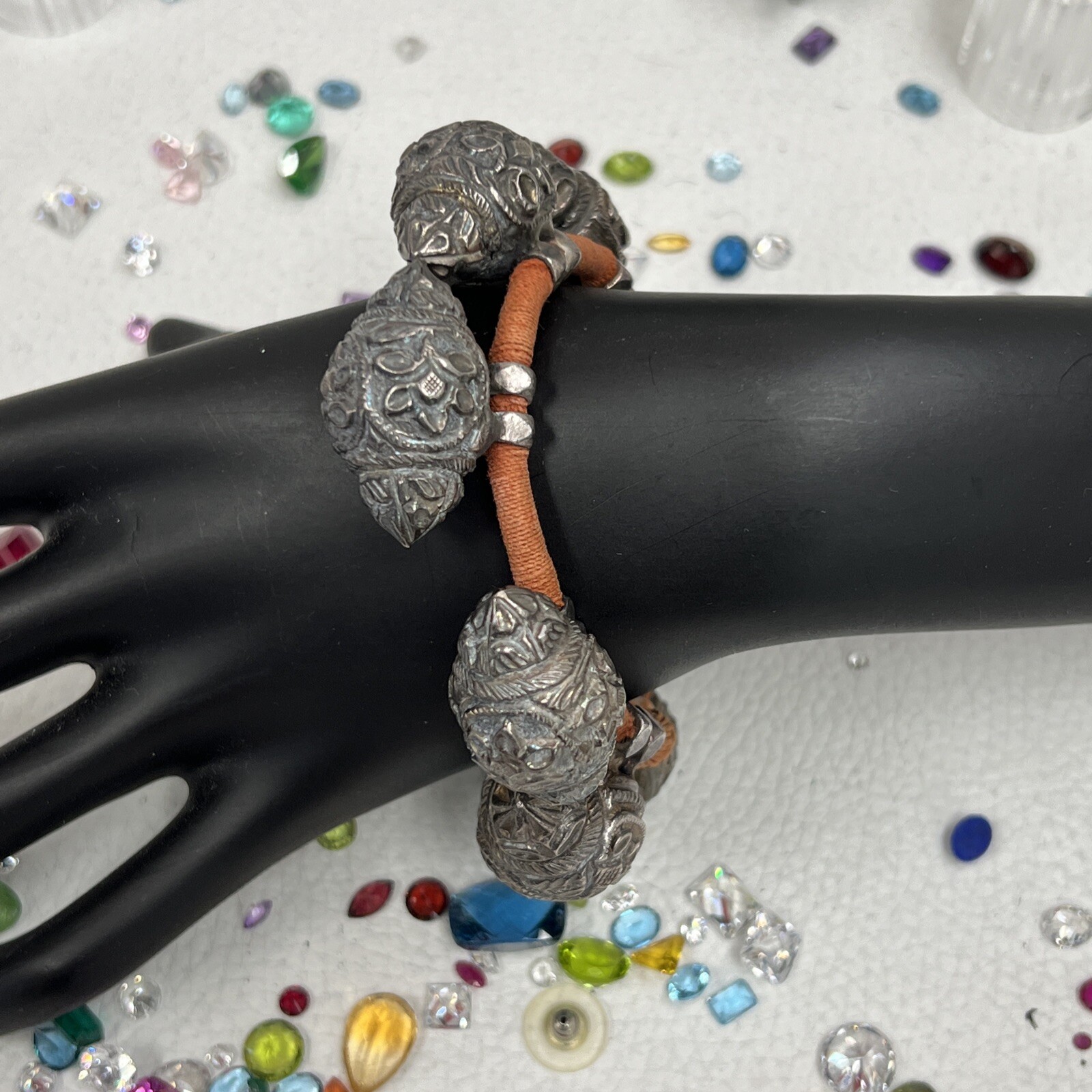 ️HEAVY STERLING SILVER Decorative Ball ROPE BALL BRA… Gem