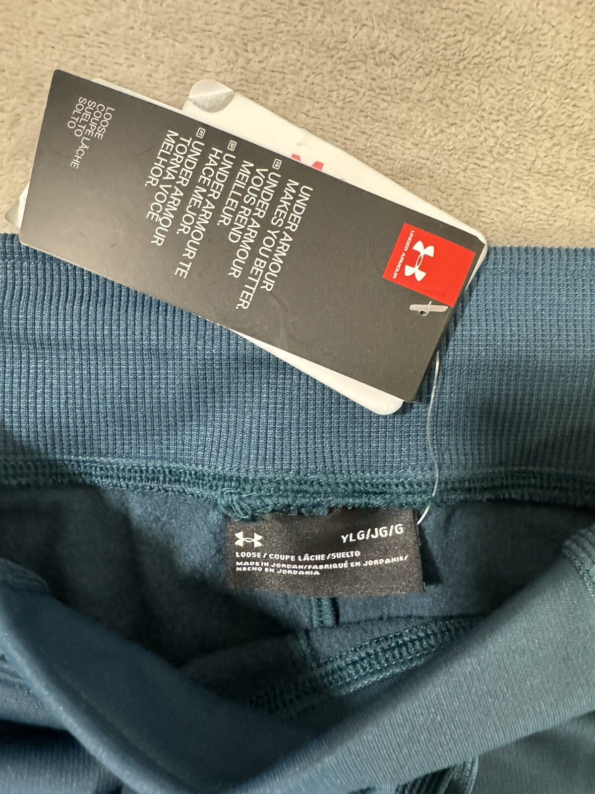 Under Armour Pants Girls Youth Size XL Blue Logo Pockets Fleece