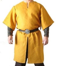 Medieval Peasant Tunic Yellow Renaissance Clothing Viking Garb Shirt Theater