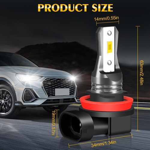 For Dodge Durango 2014-2019 LED Fog Driving Light H11 6000K White Bright Bulbs - Picture 5 of 10