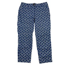 Talbots The Perfect Crop Blue Chino Crop Pants Butterfly Sz 6 Stretch Flat Front
