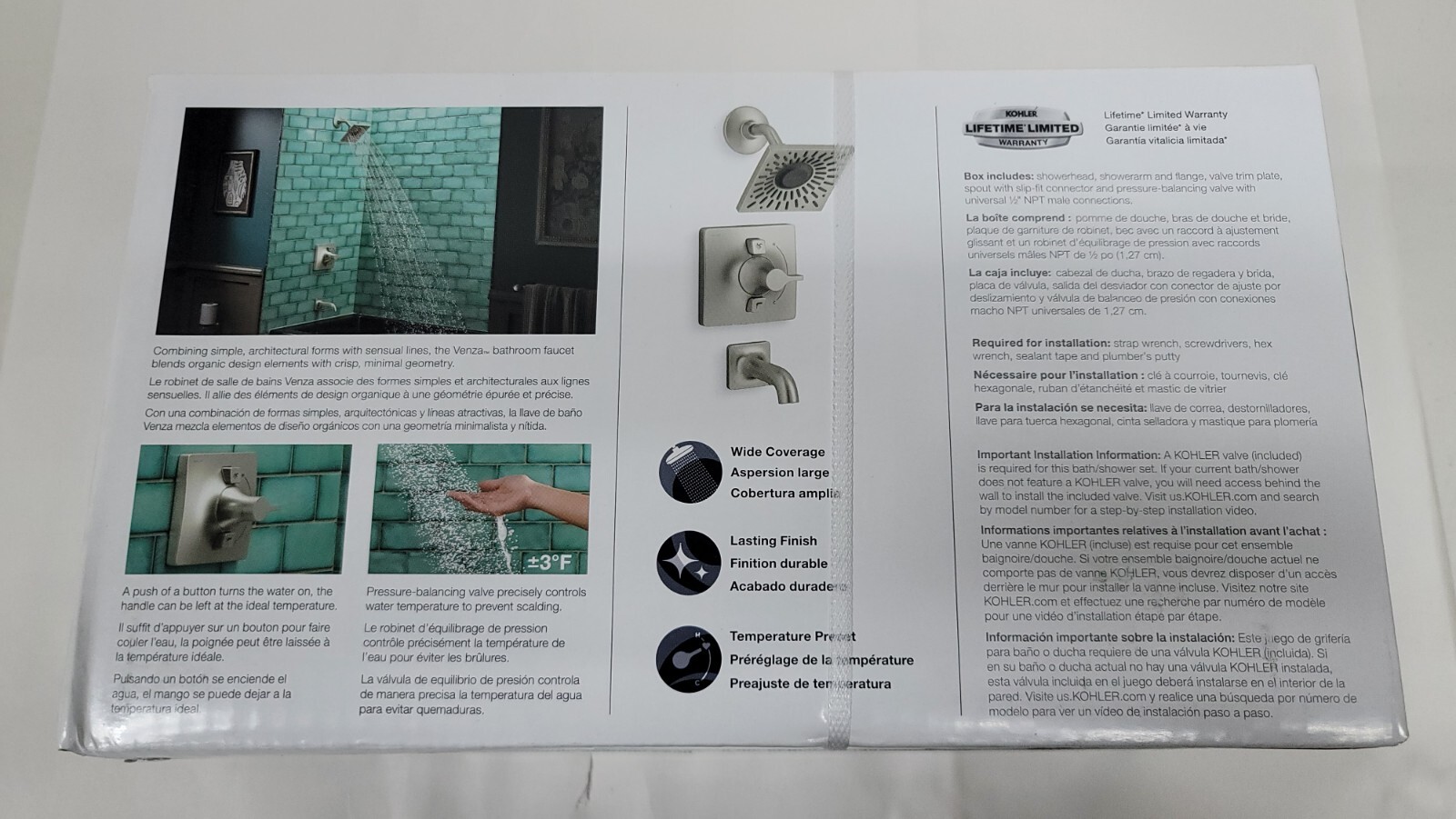 Kohler KR227994GBN Venza Bath Shower Faucet Set Brushed Nickel