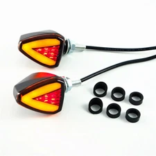 2x Motorcycle LED Turn Signals Blinker Light Indicator Amber Red Lamp Universal