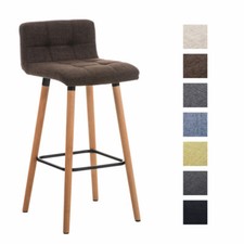 Barhocker LINCOLN Stoff Tresen Thekenhocker Holz Barstuhl Lehne Hocker Barmöbel