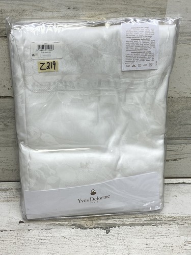 Yves Delorme Palace Queen Flat Sheet 100% Cotton Sateen White New - Picture 5 of 6