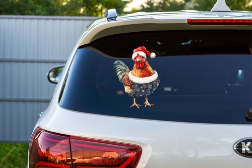 Colourful Christmas Chicken Wall Art Bedroom Laptop Vinyl Sticker Decal ...