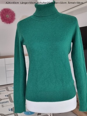 Quince Rollkragenpullover 100% Kaschmir Cashmere Grün Gr. S 36 Turtleneck