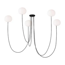 Visual Comfort Mod Peter Bristol Helium 5Lt 6" LED Chandelier, BK - PBCH36027OPB