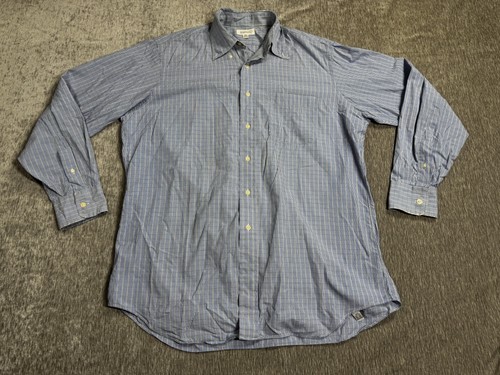 Barneys New York Shirt Mens 16-34/35 Blue Check Button Down USA Dress Shirt READ
