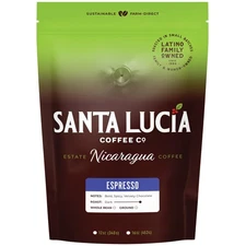 Santa Lucia Coffee Café Crema Espresso Roast Coffee - Specialty Volcanic Nica...