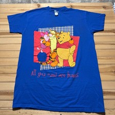 Vintage 90s Disney Winnie The Pooh Tigger Piglet Hugs Graphic T-Shirt - One Size