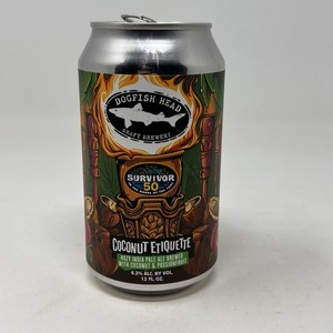 Dogfish Head Brewery X Survivor 50 Coconut Etiquette Empty Can RARE CBS Probst
