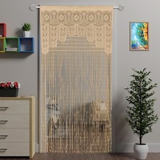 Macrame Lace Door String Curtain for Doorways Bohemian 39  79In 1 Champange
