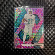 2025 Panini Mosaic - De'Von Achane #58  Pink Camo Mosaic Prizm
