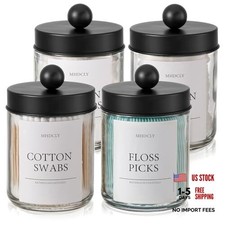 Bathroom Organizers and Storage,4 Pack Bathroom Accessories,Bathroom Black lids
