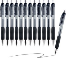 Gel Pens Medium Point Black Ink 12 Pack 0 7mm