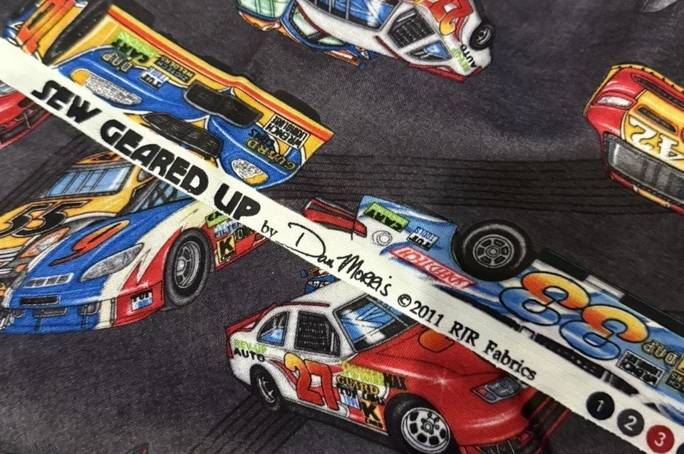 Dan Morris RJR Fabrics SEW GEARED UP Race Cars 67 x 44” - Image 3 of 3