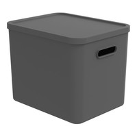 Rotho Albula Aufbewahrungsbox Mit Deckel Aufbewahrungskorb Kunststoff Grau 27 L