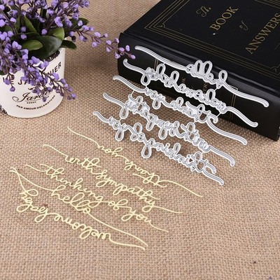 Sympathy Words Cutting Dies,Diy Scrapbooking Artist Metal Cutting Dies Stencils
