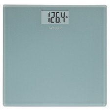 Digital Glass Bathroom Scale with Spa Blue Finish High Accuracy Modern Design