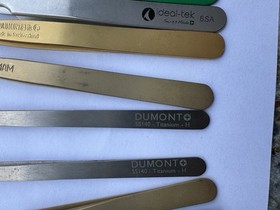 Dumont, Bergeon tweezers 10pce brass, steel, Titan,4,1,7S,WA15H, Ti,