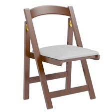 Wooden Folding Chairs with Padded Cushion,Foldable Portable Commercial Walnut