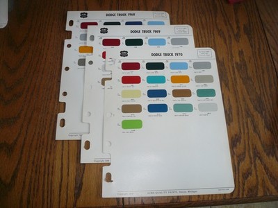 1968 1969 1970 Dodge Truck ACME Color Chip Paint Sample - Vintage - 3 Yrs