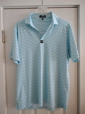 Bad Birdie mens polo golf shirt MEDIUM Blue short sleeve Excellent Condition