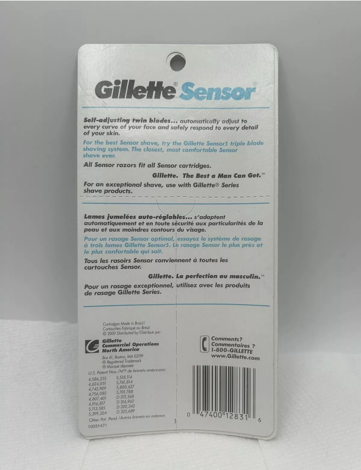 Gillette Sensor Razor Shaver (NON-Excel), NEW in Package Vintage 2000 Original