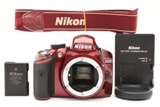 Nikon D3200 24.2MP DSLR Camera Red Shutter Numbers 8968 Excellent Made in...