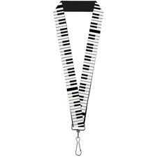 Buckle-Down Lanyard-1.0"-Piano Keys 22" x 1" Multicolor