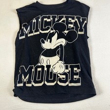 Disney Junior Mickey Mouse Black Sleeveless T-Shirt Kids Size 4