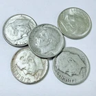 ROOSEVELT SILVER DIMES LOT OF 5 90% SILVER CIRCULATED COINS FREE SHIPPING #9830