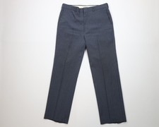 Vtg 70s Streetwear Mens 34x30 Distressed Pinstriped Knit Wide Leg Chino Pants