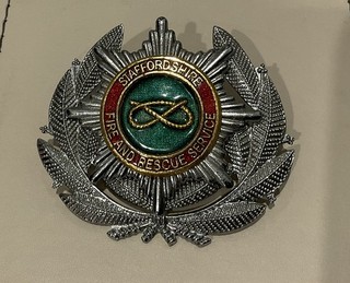 A Staffordshire Fire and Rescue Officers Cap Badge