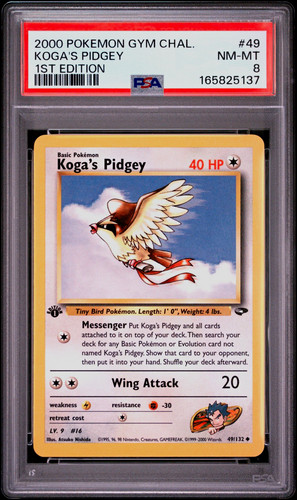 Koga's Pidgey (1st Edition) graded PSA 8 for sale on eBay