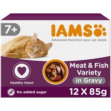 IAMS Senior Wet Cat Food Land & Sea in Gravy 12 x 85g 1 count (Pack of 12)  7.49 per kilo