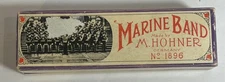 Vintage Harmonica Model G MARINE BAND M Hohner No.1896 in Original Box