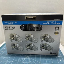 NEW Defiant Brandywine 6 Bed and Bath Knobs Stainless Steel Finish 