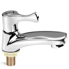 Cold Water Tap Zinc Alloy Construction Threaded Connection Guest Bathroom