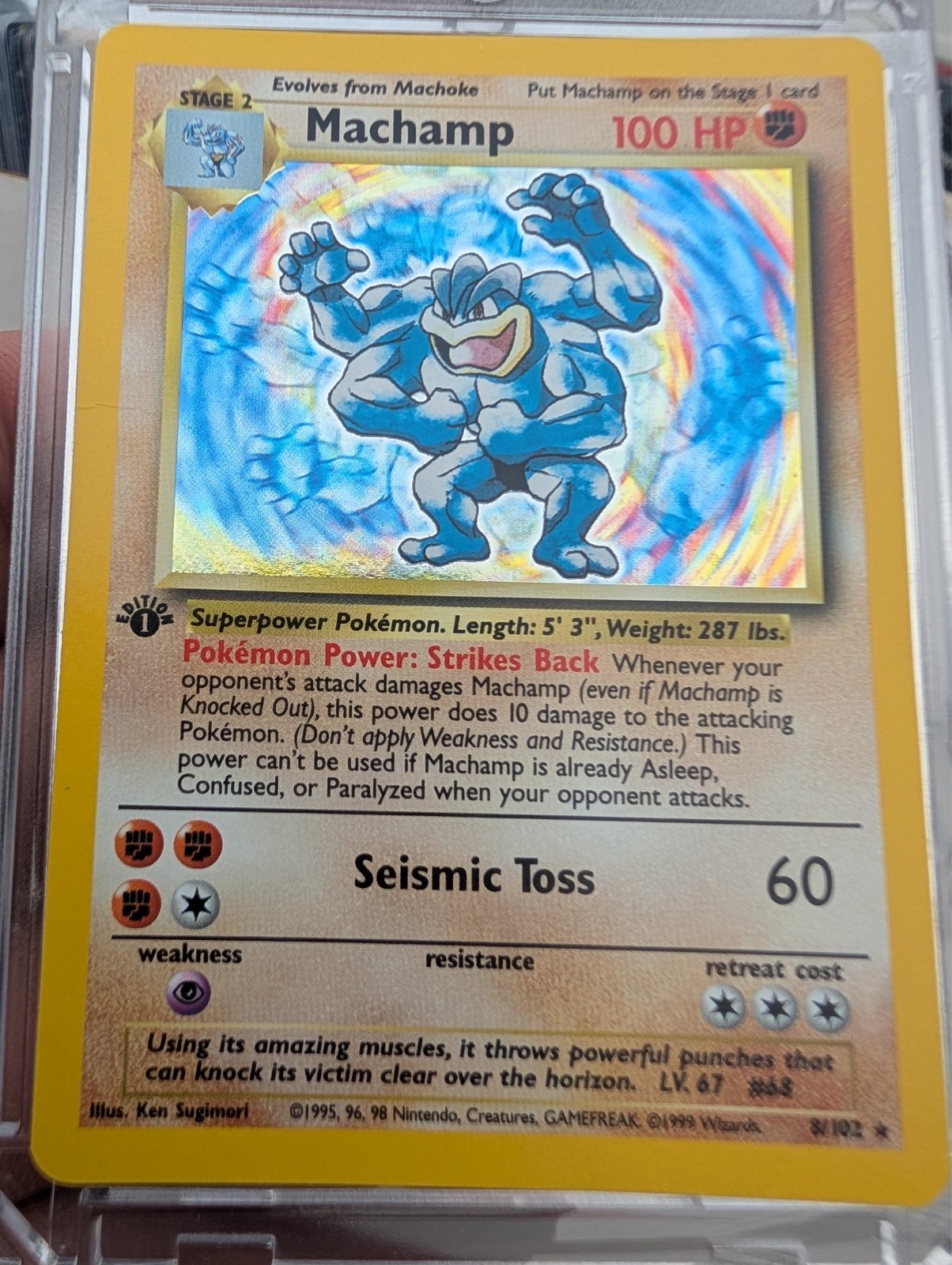 Machamp Base Set 8/102 Holo Rare Unlimited Eng 1st Ed WOTC 1999 LP NM