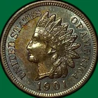 1901 Indian Head Cent Uncirculated UNC Coin #35269