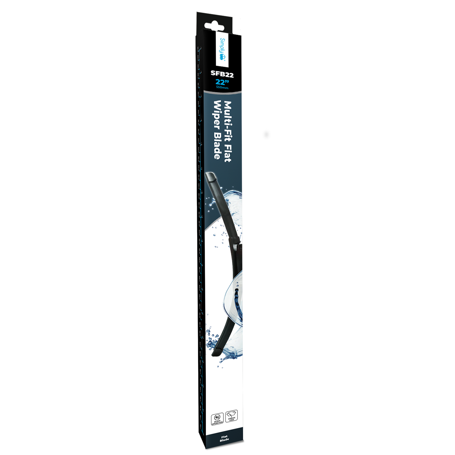 Simply Auto SFB22 Multi Fit Flat Blade 22"" Inch Wiper Blade For Cars Vehicles