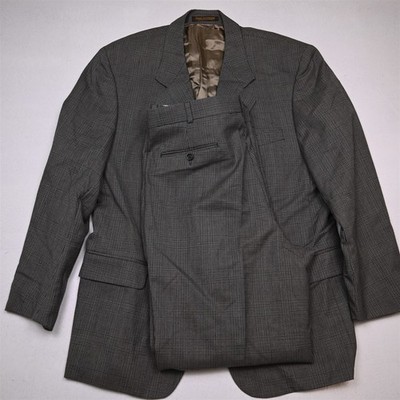 Thomas Churchill 42R 33x32 Brown Glenn Plaid 100% Wool Mens Jacket Pants Suit