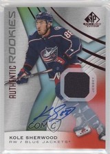 2019 Upper Deck SP Game Used Authentic Rookies Red Jersey Kole Sherwood Auto 8tn
